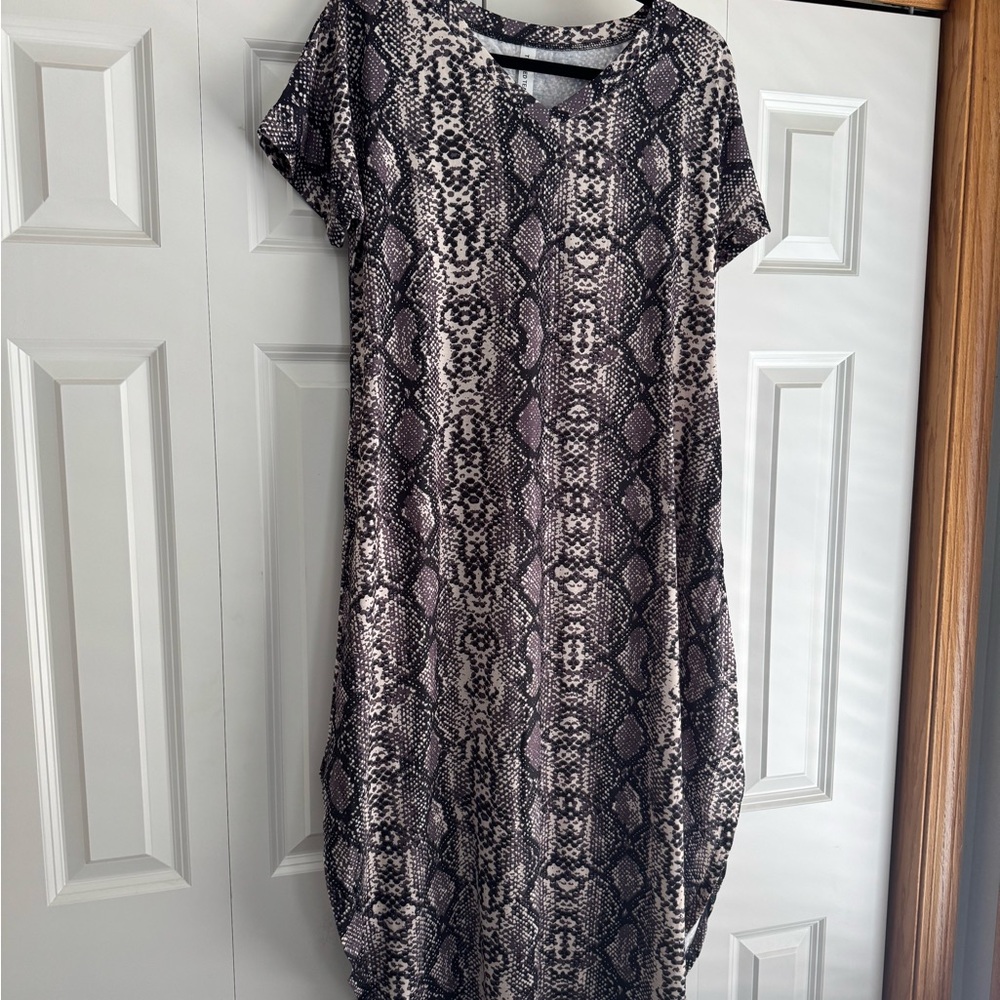 Tickled Teal snake print maxi dress